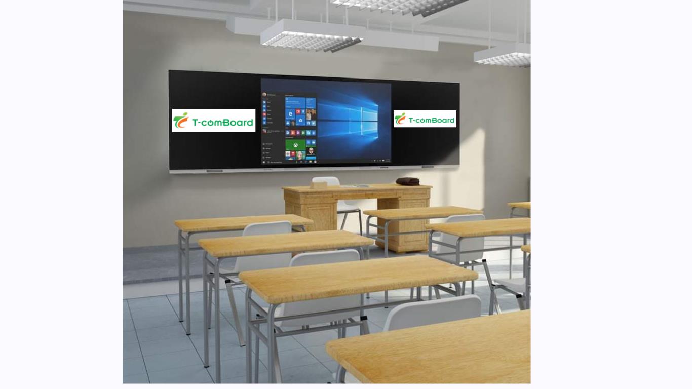 Bảng tương tác kết hợp với bảng viết phấn T-Comboard
